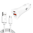 TE-P23 38W PD 20W USB-C / Type-C + QC3. 0 USB Triangle Car Charger + USB to Micro USB Data Cable, Length: 1m(White) - Car Charger by PMC TechLife | Online Shopping South Africa | PMC TechLife