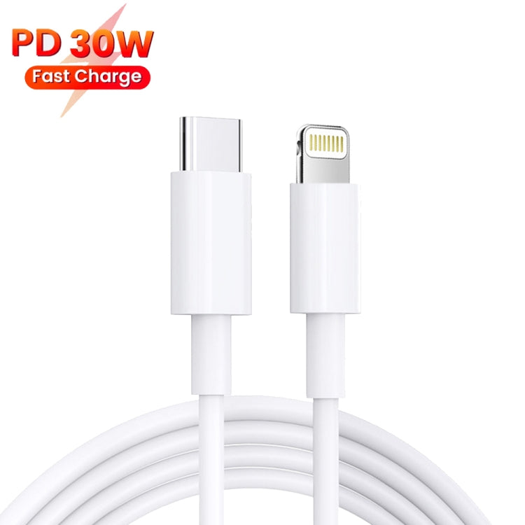 PD 35W Dual USB-C / Type-C Ports Charger with 1m Type-C to 8 Pin Data Cable, EU Plug