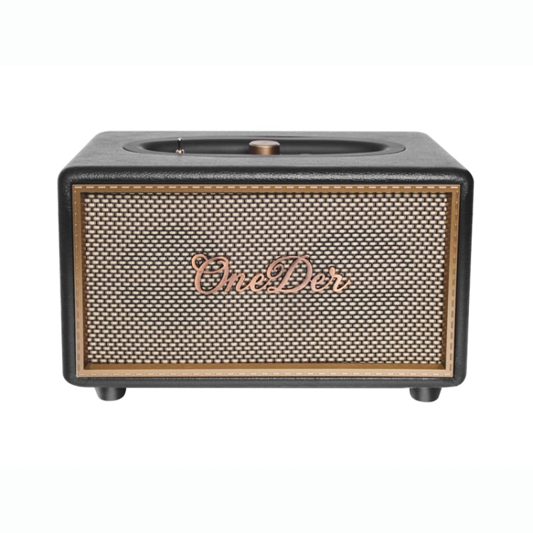 Oneder D6 40W Retro Classic Wooden Portable Outdoor Bluetooth Speaker(Black)