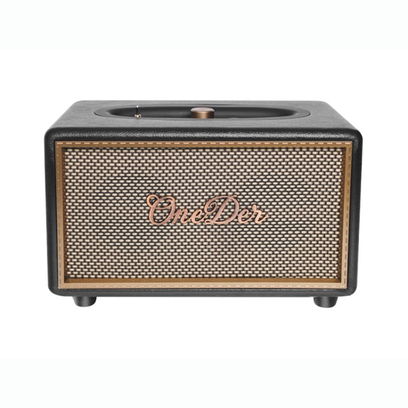 Oneder D6 40W Retro Classic Wooden Portable Outdoor Bluetooth Speaker(Black)