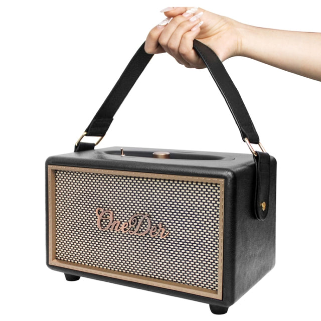Oneder D6 40W Retro Classic Wooden Portable Outdoor Bluetooth Speaker(Black)