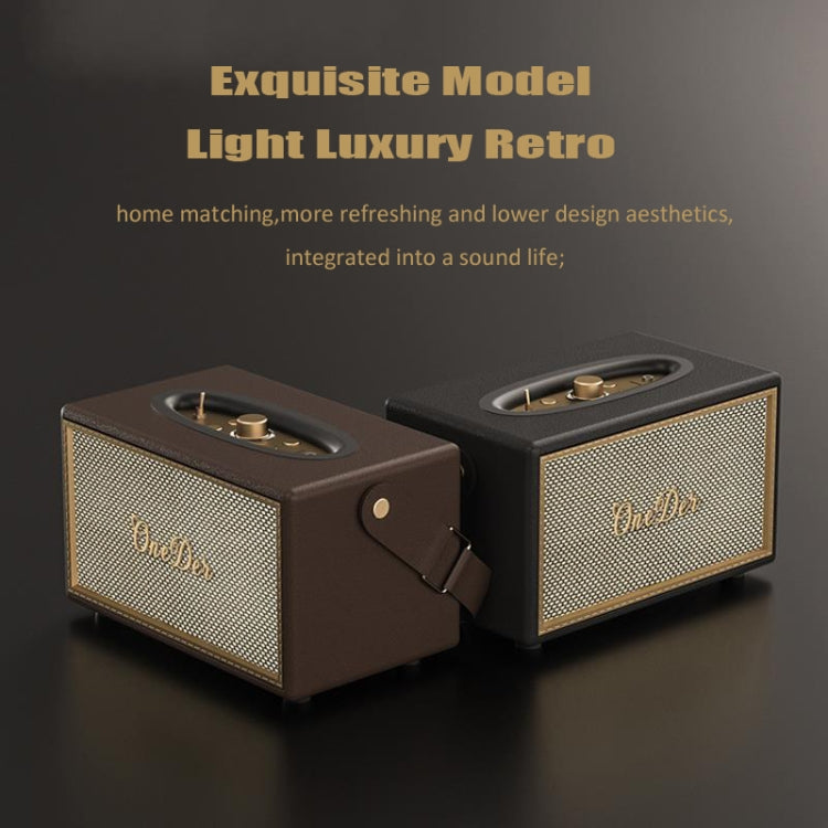 Oneder D6 40W Retro Classic Wooden Portable Outdoor Bluetooth Speaker(Brown)