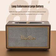 Oneder D6 40W Retro Classic Wooden Portable Outdoor Bluetooth Speaker(Brown)
