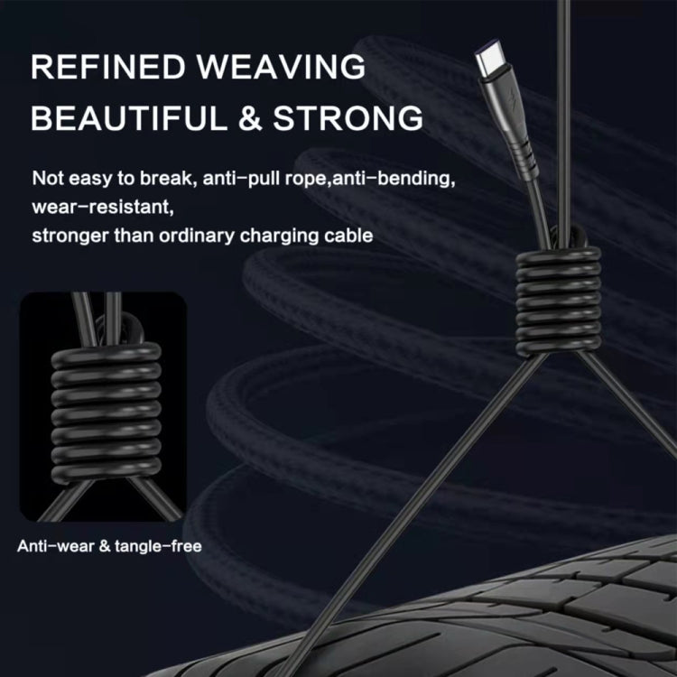 USB to 8 Pin 1.5m Spring Telescopic Mobile Phone Fast Charging Data Cable