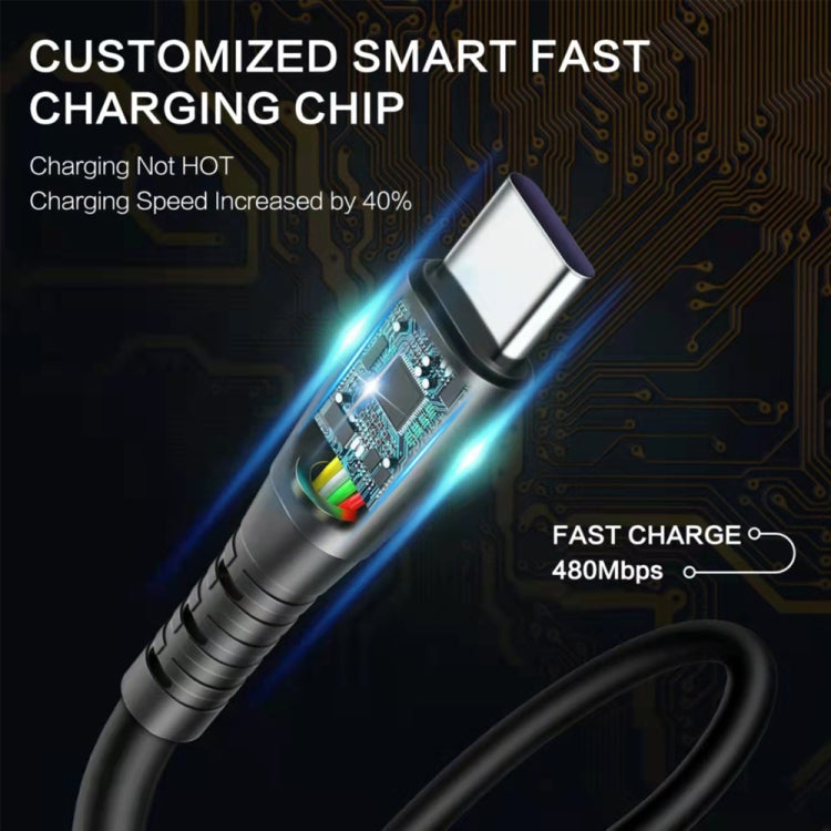 USB to 8 Pin 1.5m Spring Telescopic Mobile Phone Fast Charging Data Cable
