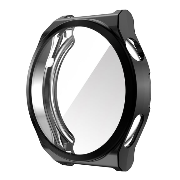 For Huawei Watch GT 3 Pro 46mm ENKAY Full Coverage Electroplated Soft TPU Case with Screen Protection(Black)