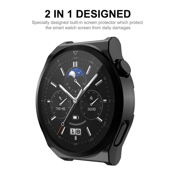 For Huawei Watch GT 3 Pro 46mm ENKAY Full Coverage Electroplated Soft TPU Case with Screen Protection(Grey)