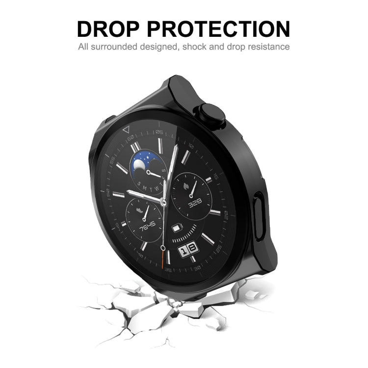 For Huawei Watch GT 3 Pro 46mm ENKAY Full Coverage Electroplated Soft TPU Case with Screen Protection(Golden)