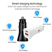 TE-P22 38W PD USB-C / Type-C + QC3. 0 USB Car Charger with 1m USB-C / Type-C to USB-C / Type-C Data Cable(White)