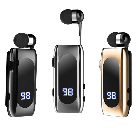 K55 Retractable Cable BT5.2 Smart In-ear Single Sports Earphone(Black)
