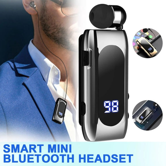 K55 Retractable Cable BT5.2 Smart In-ear Single Sports Earphone(Black)