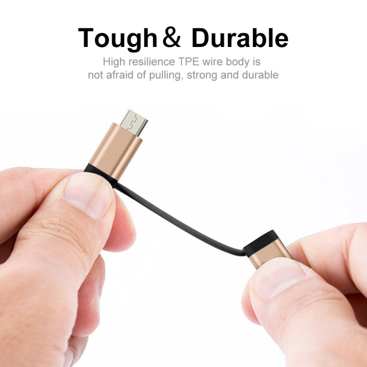 ENKAY ENK-AT113 2 in 1 Type-C / Micro USB to USB 3.0 Nylon Braided OTG Adapter Cable(Black)