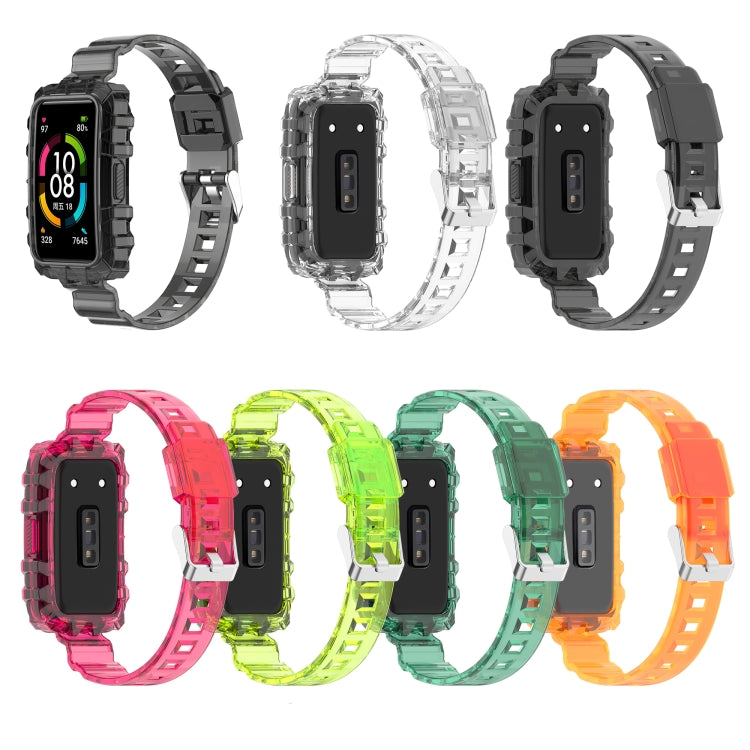 For Huawei Band 6 One-Piece Transparent Silicone Watch Band(Transparent)
