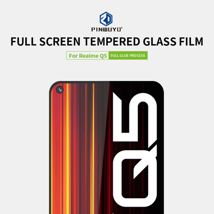 For OPPO Realme Q5 PINWUYO 9H 2.5D Full Screen Tempered Glass Film(Black)
