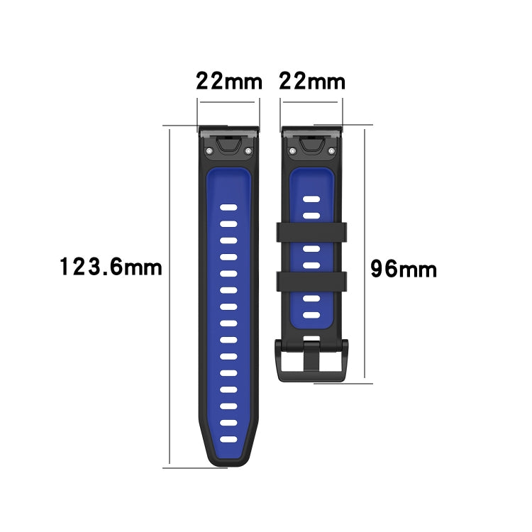 Compatible with Garmin EPIX Gen2 22mm Silicone Sports Two-Color Watch Band(Olive Green+Black)
