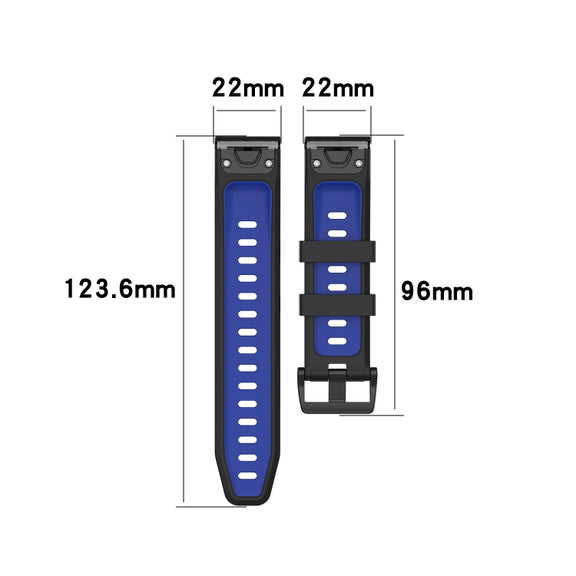 Compatible with Garmin EPIX Gen2 22mm Silicone Sports Two-Color Watch Band(Olive Green+Black)