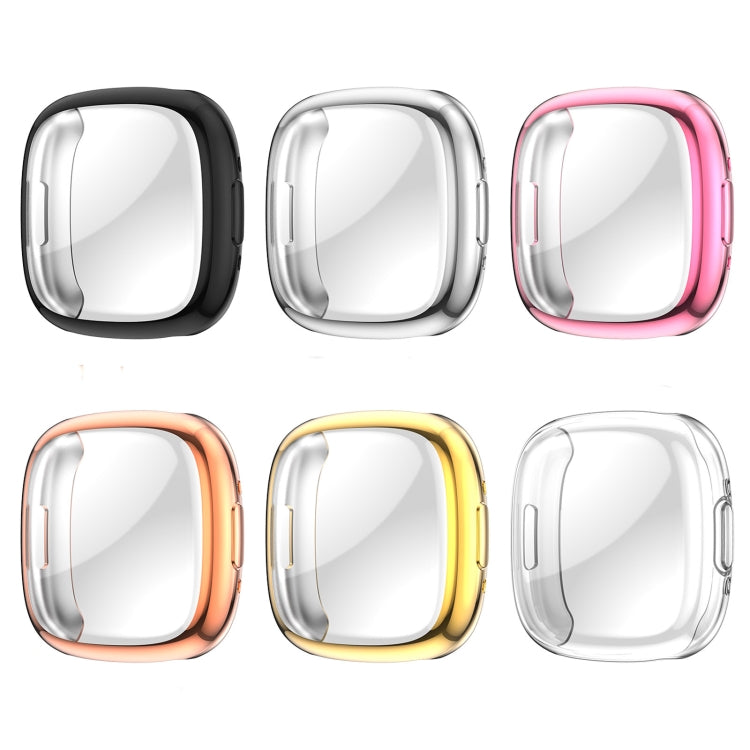 For Fitbit Versa 4 Shockproof TPU Protective Watch Case(Black)