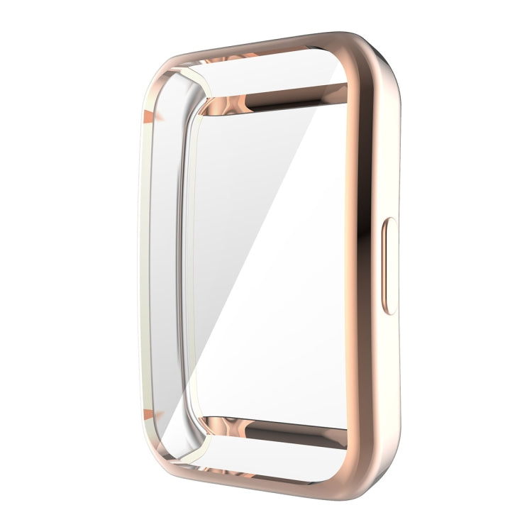 For Huawei Band 7/6 / Honor Band 6 ENKAY Hat-Prince Full Coverage Electroplated Soft TPU Case with Screen Protection(Rose Gold) - Watch Cases by ENKAY