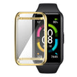 For Huawei Band 7/6 / Honor Band 6 ENKAY Hat-Prince Full Coverage Electroplated Soft TPU Case with Screen Protection(Golden) - Watch Cases by ENKAY