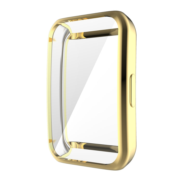 For Huawei Band 7/6 / Honor Band 6 ENKAY Hat-Prince Full Coverage Electroplated Soft TPU Case with Screen Protection(Golden) - Watch Cases by ENKAY