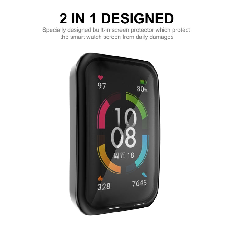 For Huawei Band 7/6 / Honor Band 6 ENKAY Hat-Prince Full Coverage Electroplated Soft TPU Case with Screen Protection(Rose Gold) - Watch Cases by ENKAY