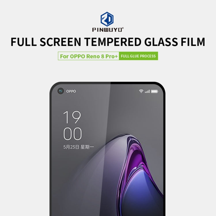 For OPPO Reno8 Pro+ PINWUYO 9H 2.5D Full Screen Tempered Glass Film(Black)