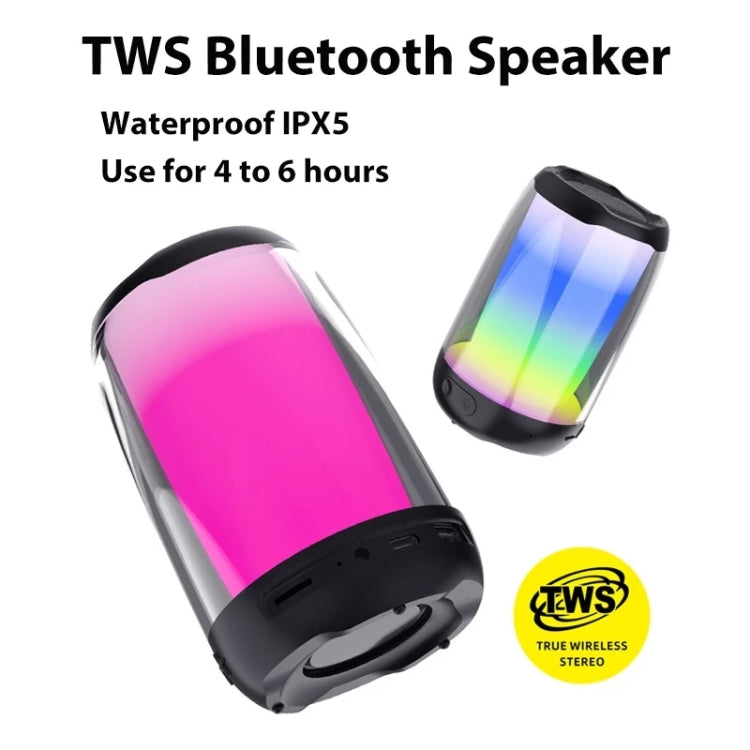 NBY8893 Pulsating Colorful Portable Stereo Bluetooth Speaker(White)