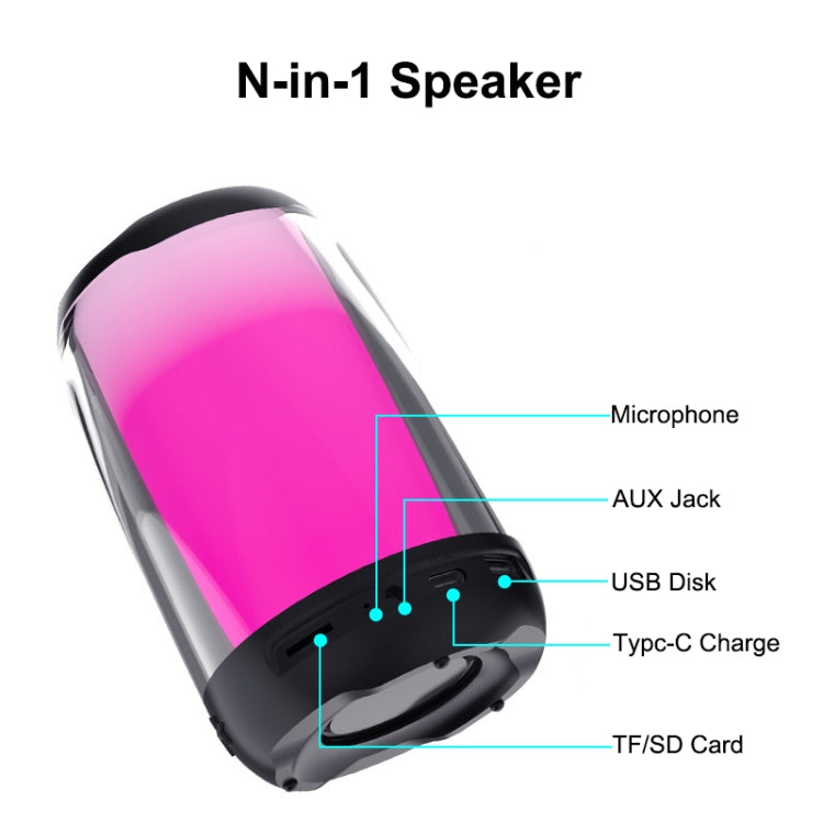 NBY8893 Pulsating Colorful Portable Stereo Bluetooth Speaker(White)