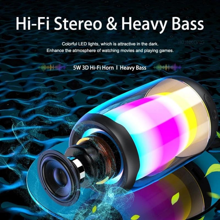NBY8893 Pulsating Colorful Portable Stereo Bluetooth Speaker(White)