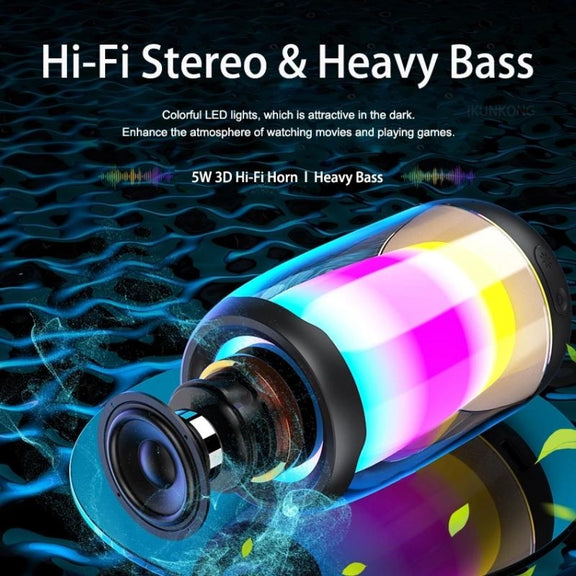NBY8893 Pulsating Colorful Portable Stereo Bluetooth Speaker(White)