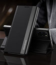 For Samsung Galaxy A13 4G Side Electroplated Adsorption Flip Leather Case(Black) - Galaxy Phone Cases by PMC TechLife | Online Shopping South Africa | PMC TechLife