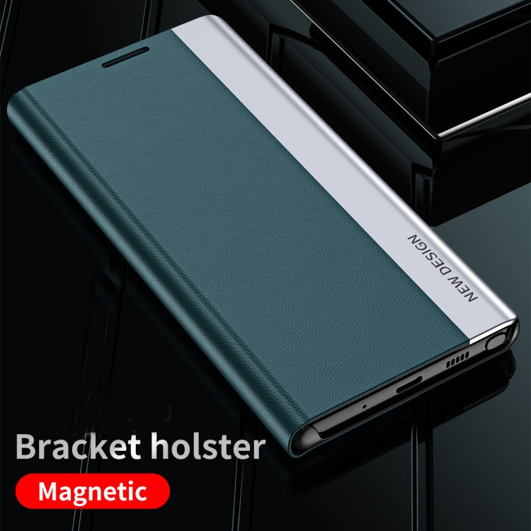 For Samsung Galaxy A13 4G Side Electroplated Adsorption Flip Leather Case(Black)