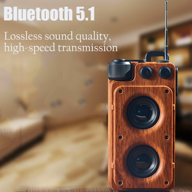 A8 Portable Retro FM Radio Wireless Bluetooth Speaker(Gold)