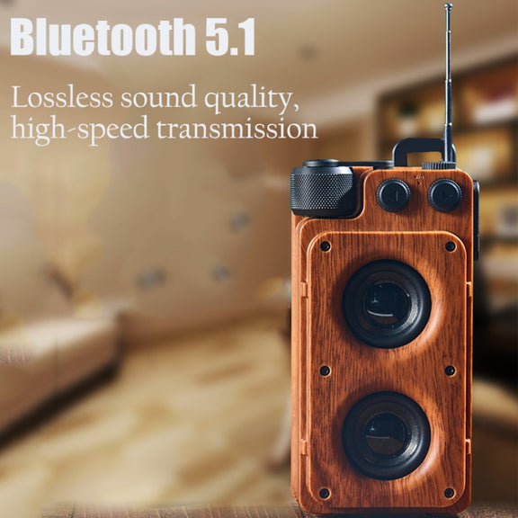 A8 Portable Retro FM Radio Wireless Bluetooth Speaker(Gold)