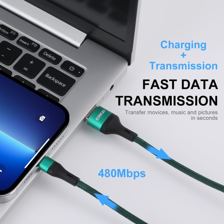 ENKAY ENK-CB118 1m USB 3.0 to 8 Pin 3A Fast Charging Sync Data Cable(Grey)
