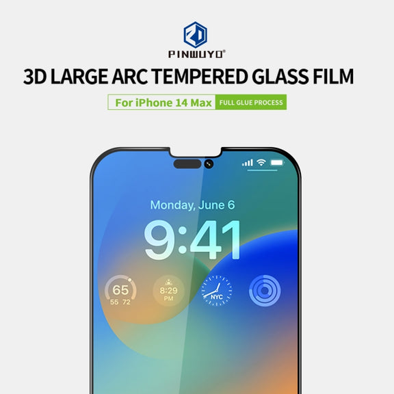 For iPhone 14 Plus PINWUYO 9H 3D Curved Full Explosion-proof Tempered Glass Film