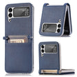 For Samsung Galaxy Z Flip 4 5G Folding Litchi Texture Card Wallet Phone Case(Blue) - Galaxy Phone Cases by PMC TechLife | Online Shopping South Africa | PMC TechLife | Buy Now Pay Later Mobicred