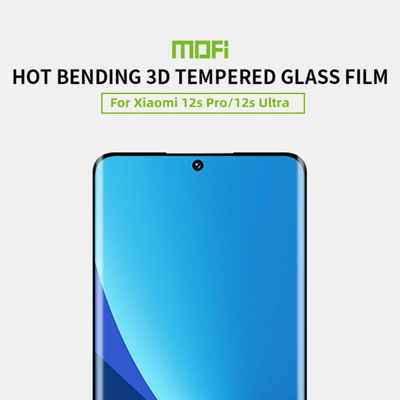 For Xiaomi 12S Pro / 12S Ultra MOFI 9H 3D Hot Bending Tempered Glass Film(Black)
