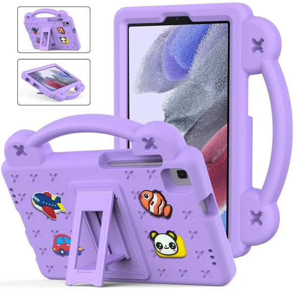 For Samsung Galaxy Tab A7 Lite 8.7 2021 T220/T225 Handle Kickstand Children EVA Shockproof Tablet Case(Lighte Purple)