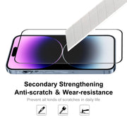 For iPhone 14 Pro 2pcs ENKAY 6D Full Glue Tempered Glass Full Film
