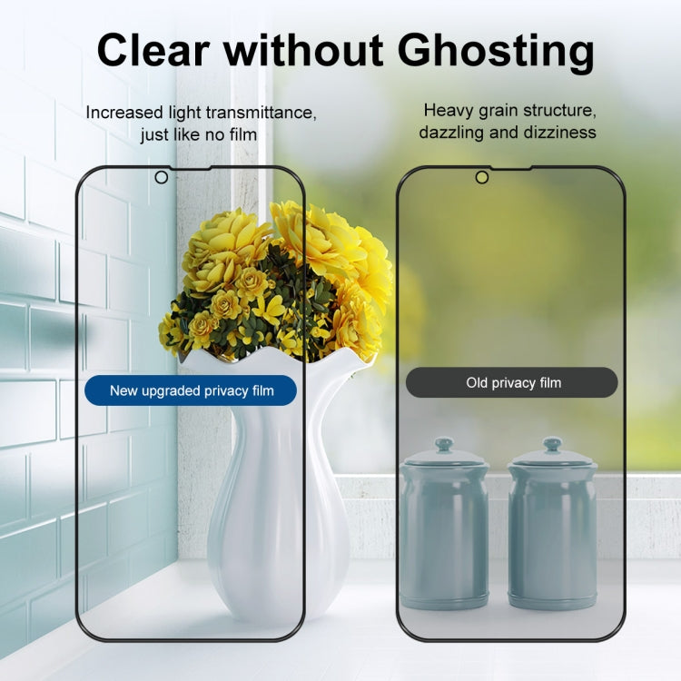 For iPhone 16e / 14 / 13 / 13 Pro 2pcs ENKAY 28 Degree Anti-peeping Tempered Glass Film
