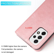 For Samsung Galaxy A53 5G JUNSUNMAY Calf Texture Leather Phone Case(Pink)