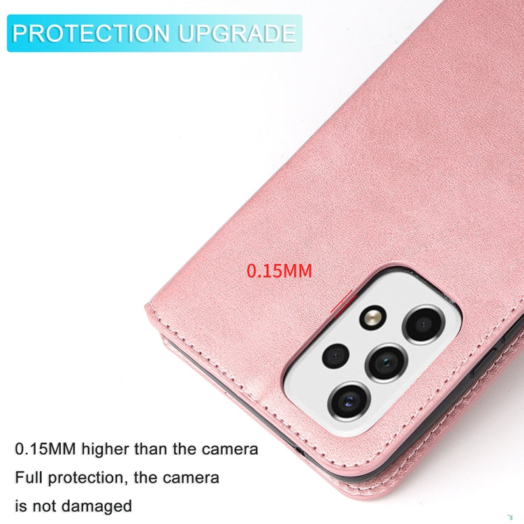 For Samsung Galaxy A53 5G JUNSUNMAY Calf Texture Leather Phone Case(Pink)
