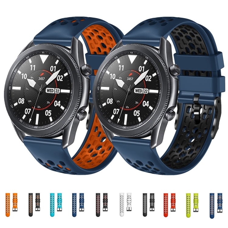 For Huawei Watch GT3 Pro 46mm 22mm Two-Color Breathable Silicone Watch Band(Orange+Black)