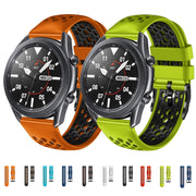 For Amazfit GTR 2e 22mm Two-Color Breathable Silicone Watch Band(Midnight Blue+Orange)