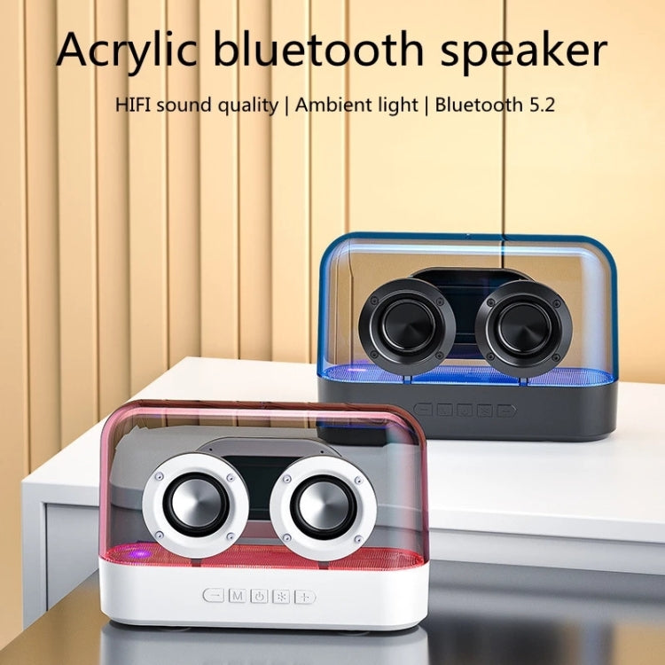 K9 Transparent RGB Portable Wireless Bluetooth Speaker Support AUX FM TF Card(White)