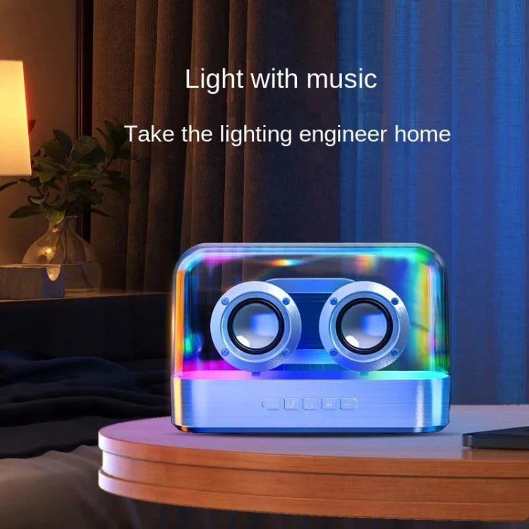 K9 Transparent RGB Portable Wireless Bluetooth Speaker Support AUX FM TF Card(White)