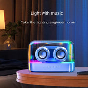 K9 Transparent RGB Portable Wireless Bluetooth Speaker Support AUX FM TF Card(Black)