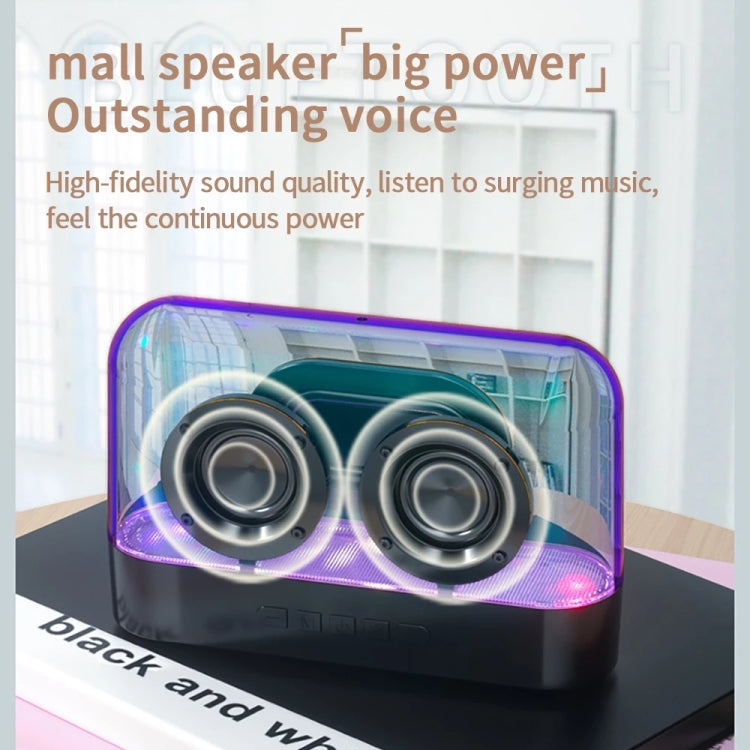 K9 Transparent RGB Portable Wireless Bluetooth Speaker Support AUX FM TF Card(White)