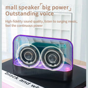 K9 Transparent RGB Portable Wireless Bluetooth Speaker Support AUX FM TF Card(Black)